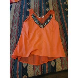 Miss Me Tank Top with sheer back size Large